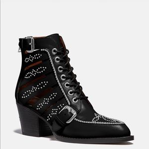 Coach Studded Paisley Western Boots